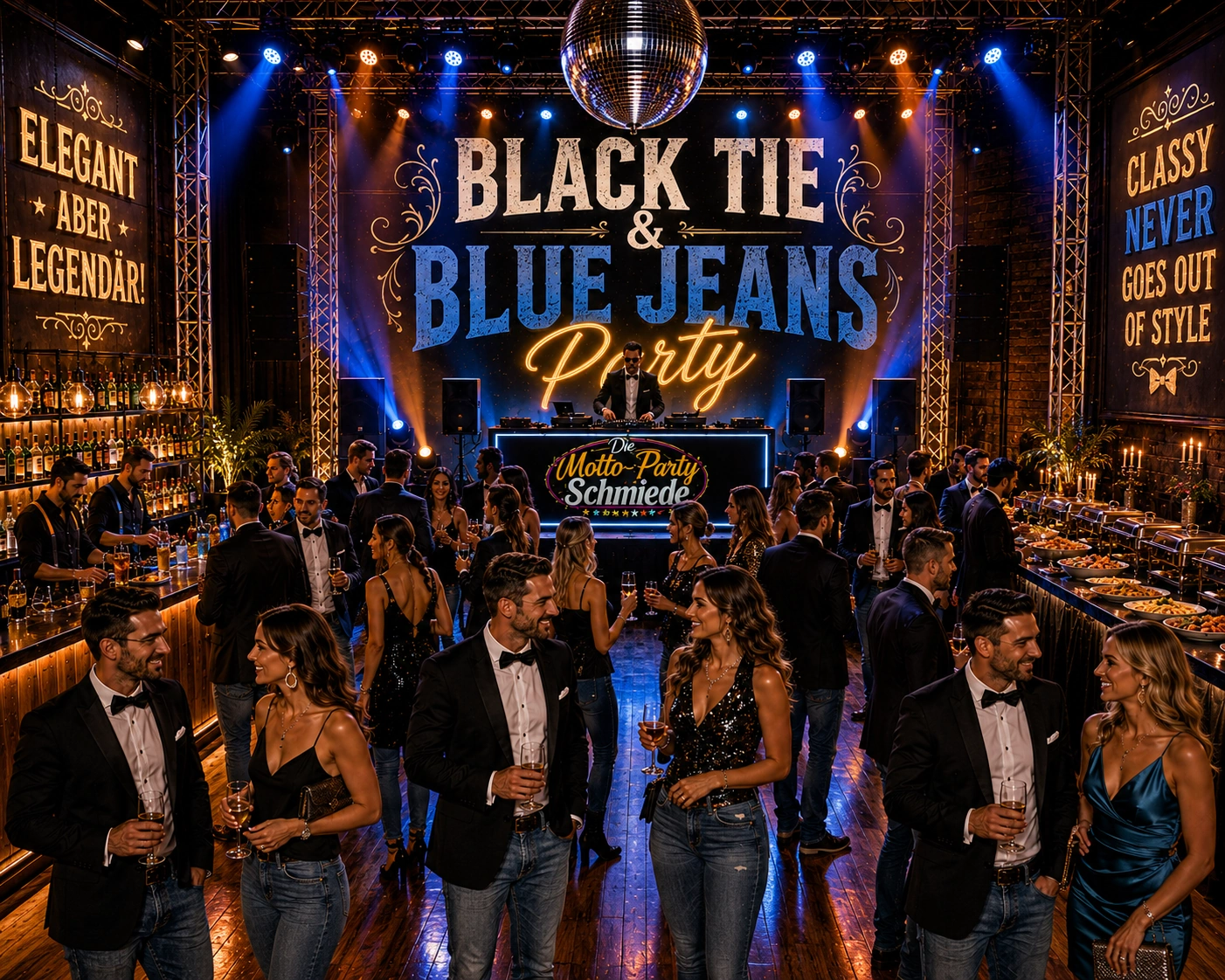 Black Tie & Blue Jeans Party Ideen