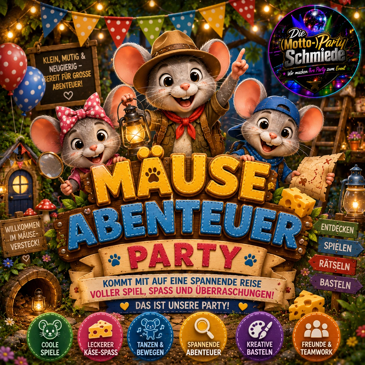 Mäuse Abenteuer Party Ideen